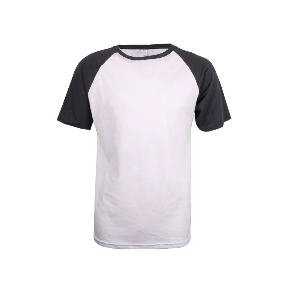 Men's White & Black Raglan T-Shirt