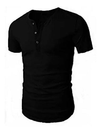 Men's Black Henley T-Shirt